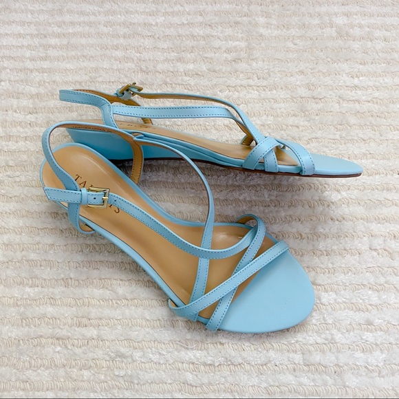 Talbots aqua Capri Crossed Napa Wedge Sandals - Picture 1 of 12
